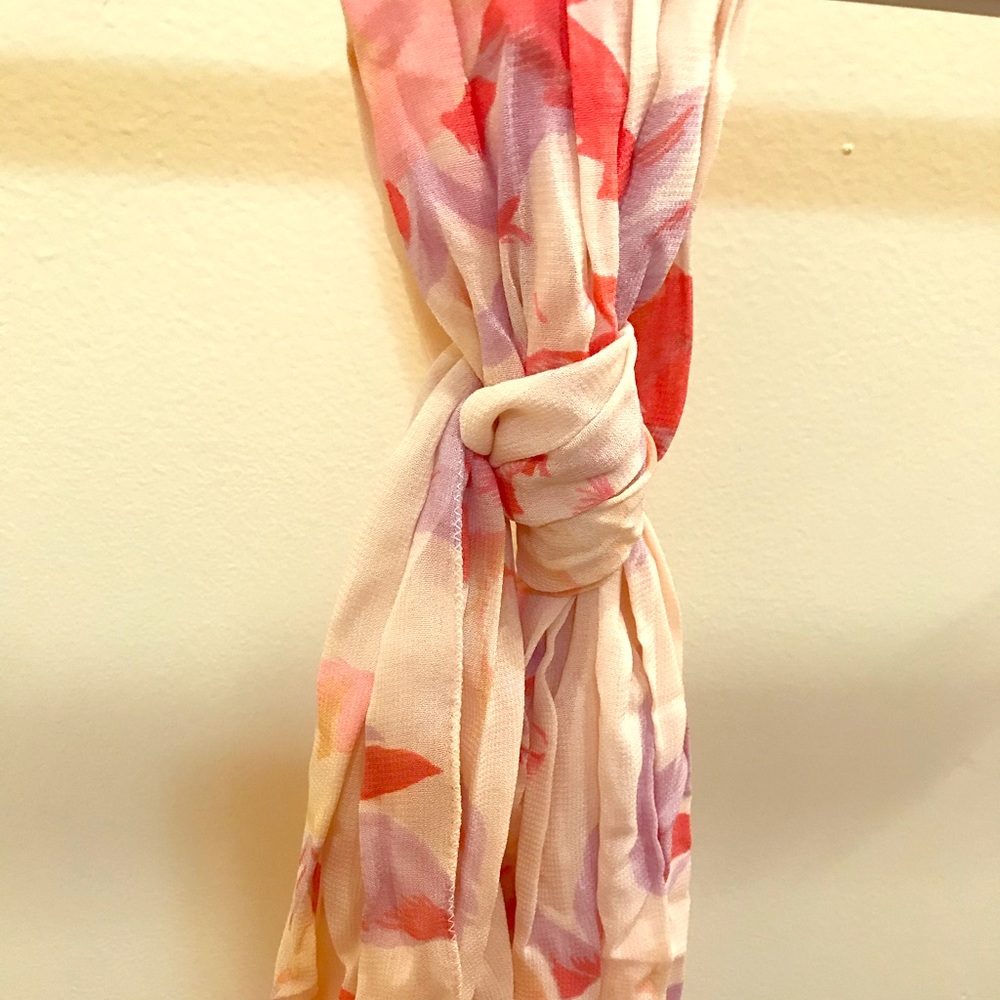 Pink Floral Scarf